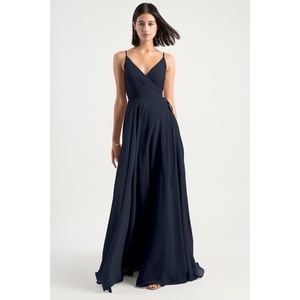 James Navy Jenny Yoo Chiffon Bridesmaid Dress Gown
